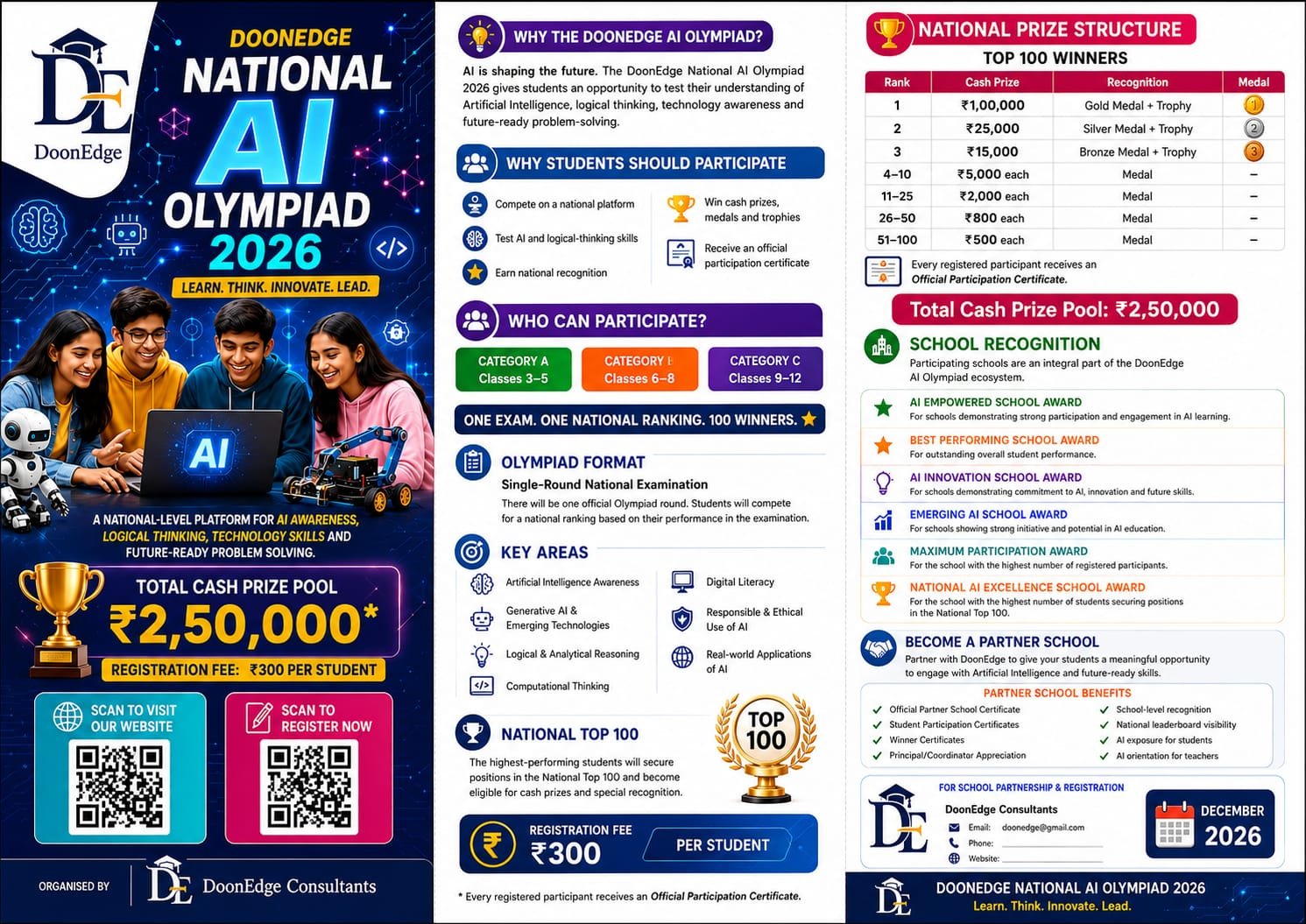 DoonEdge National AI Olympiad 2026 poster